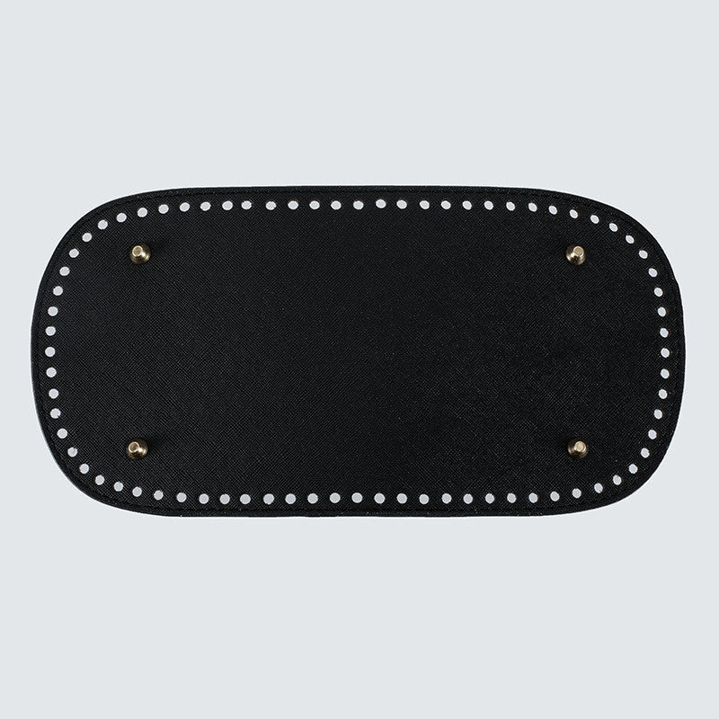 30x15cm Tapak Beg - Bentuk Bujur Kulit PU (76 Lubang) - Bahan DIY Kraf Tangan - PU Leather Bag Base - 30x15cm Oval