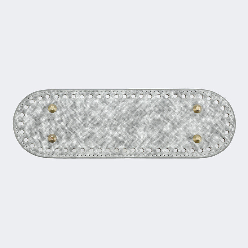 26x8cm Tapak Beg - Bentuk Bujur Kulit PU (56 Lubang) - Bahan DIY Kraf Tangan - PU Leather Bag Base - 26x8cm Oval