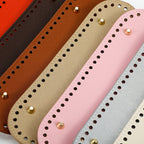 26x8cm Tapak Beg - Bentuk Bujur Kulit PU (56 Lubang) - Bahan DIY Kraf Tangan - PU Leather Bag Base - 26x8cm Oval
