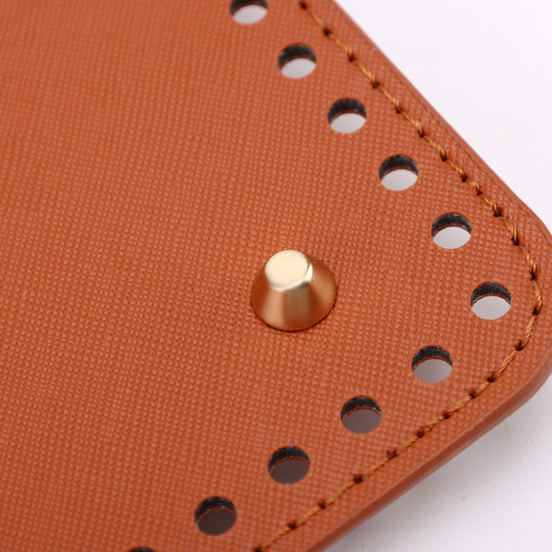 25cm Tapak Beg - Segi Empat Kulit PU (92 Lubang) - Bahan DIY Kraf Tangan - PU Leather Bag Base - 25cm Square