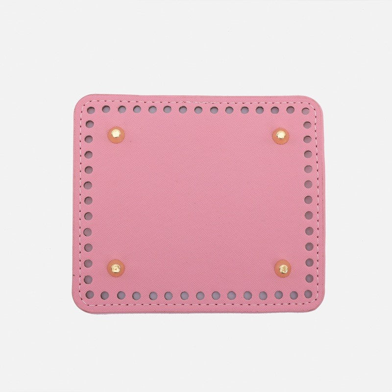 15x13cm Tapak Beg - Segi Empat Kulit PU (52 Lubang) - Bahan DIY Kraf Tangan - PU Leather Bag Base - 15x13cm Square
