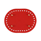 14.5x11cm Tapak Beg - Bentuk Bujur Kulit PU (36 Lubang) - Bahan DIY Kraf Tangan - PU Leather Bag Base - 14.5x11cm Oval