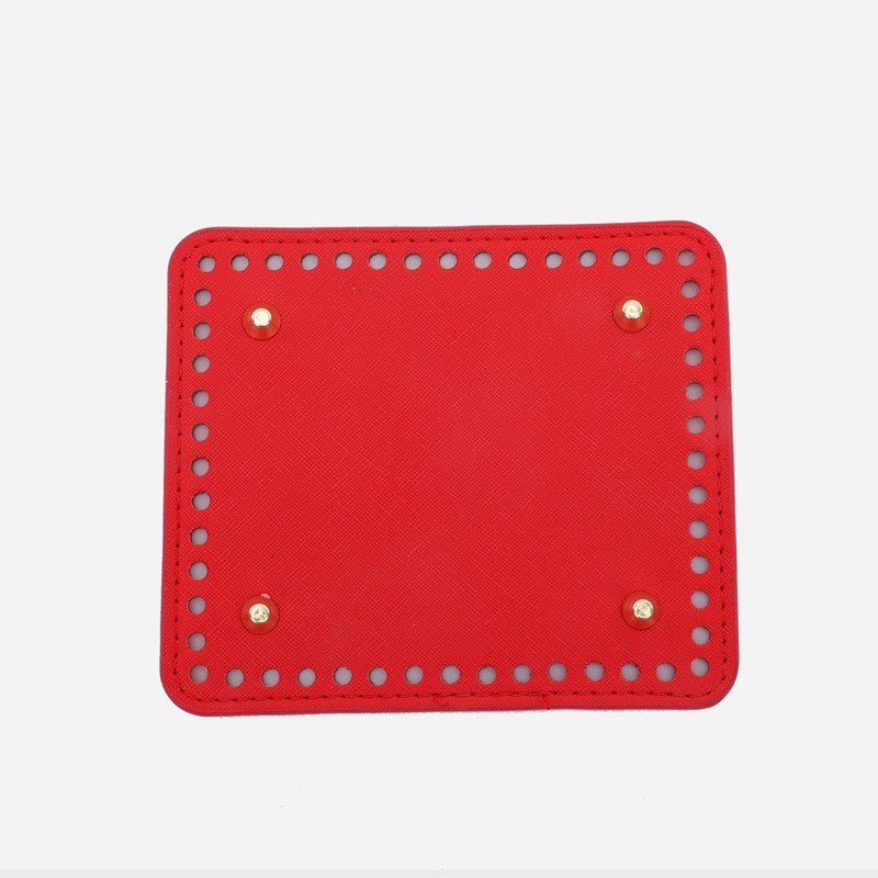 15x13cm Tapak Beg - Segi Empat Kulit PU (52 Lubang) - Bahan DIY Kraf Tangan - PU Leather Bag Base - 15x13cm Square