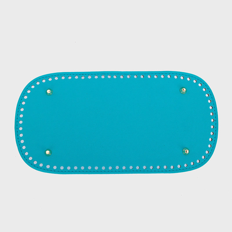 30x15cm Tapak Beg - Bentuk Bujur Kulit PU (76 Lubang) - Bahan DIY Kraf Tangan - PU Leather Bag Base - 30x15cm Oval
