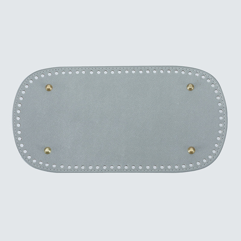 30x15cm Tapak Beg - Bentuk Bujur Kulit PU (76 Lubang) - Bahan DIY Kraf Tangan - PU Leather Bag Base - 30x15cm Oval