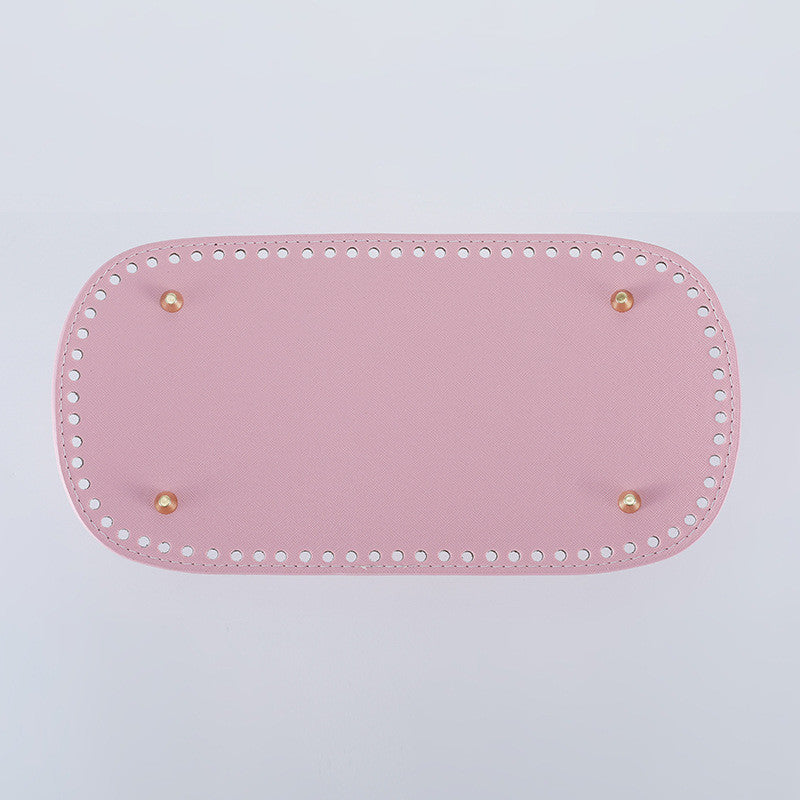 30x15cm Tapak Beg - Bentuk Bujur Kulit PU (76 Lubang) - Bahan DIY Kraf Tangan - PU Leather Bag Base - 30x15cm Oval