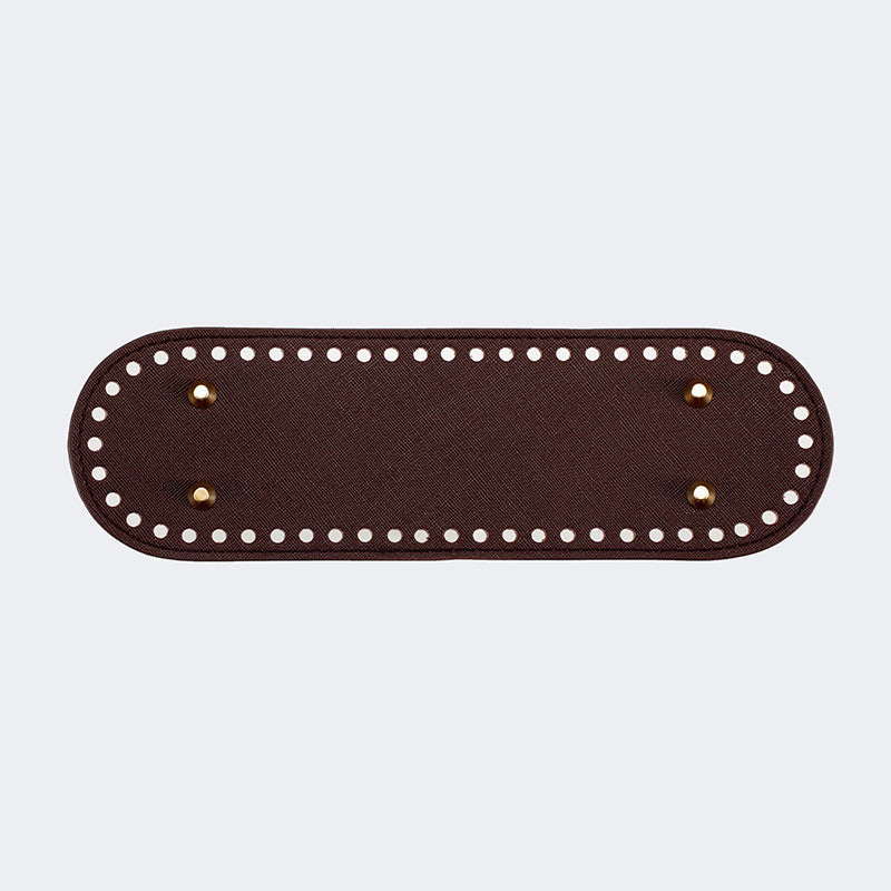 26x8cm Tapak Beg - Bentuk Bujur Kulit PU (56 Lubang) - Bahan DIY Kraf Tangan - PU Leather Bag Base - 26x8cm Oval