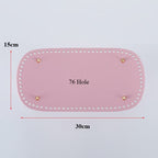 30x15cm Tapak Beg - Bentuk Bujur Kulit PU (76 Lubang) - Bahan DIY Kraf Tangan - PU Leather Bag Base - 30x15cm Oval