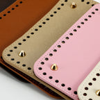 18x18cm Tapak Beg - Segi Empat Kulit PU (64 Lubang) - Bahan DIY Kraf Tangan - PU Leather Bag Base - 18x18cm Square