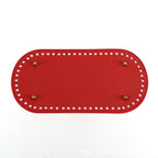 25x12cm Tapak Beg - Bentuk Bujur Kulit PU (60 Lubang) - Bahan DIY Kraf Tangan - PU Leather Bag Base - 25x12cm Oval