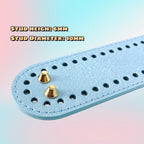 PU Bag Base with Stud/ Tapak Beg Kait/ Bag Bottom/ Leather Base/ Handmade Crochet Bag base/ Glossy Macaroon Color