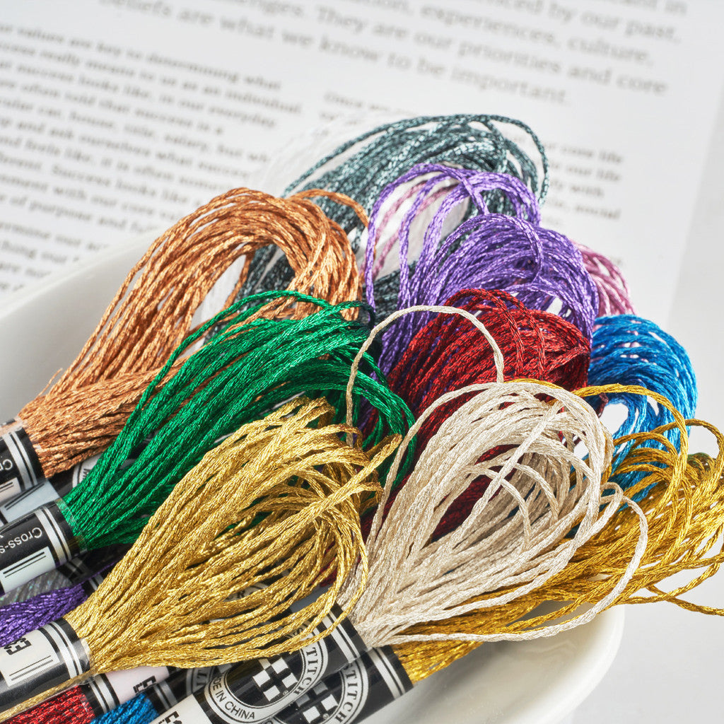 Metallic Floss DIY Light Effect Embroidery Wire Thread Gold Silver Color Handmade Cross Stitch Benang Sulam Metalic