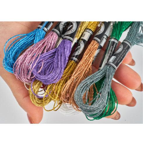 Metallic Floss DIY Light Effect Embroidery Wire Thread Gold Silver Color Handmade Cross Stitch Benang Sulam Metalic