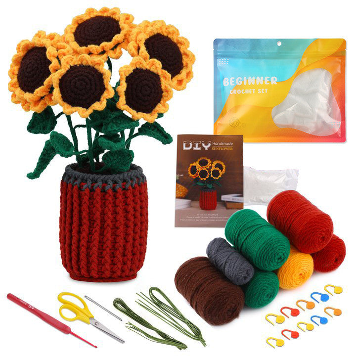 Beginner Crochet Material Kit- DIY Crochet Set-Full Knitting Tools- Crochet Starter Kit for Beginner