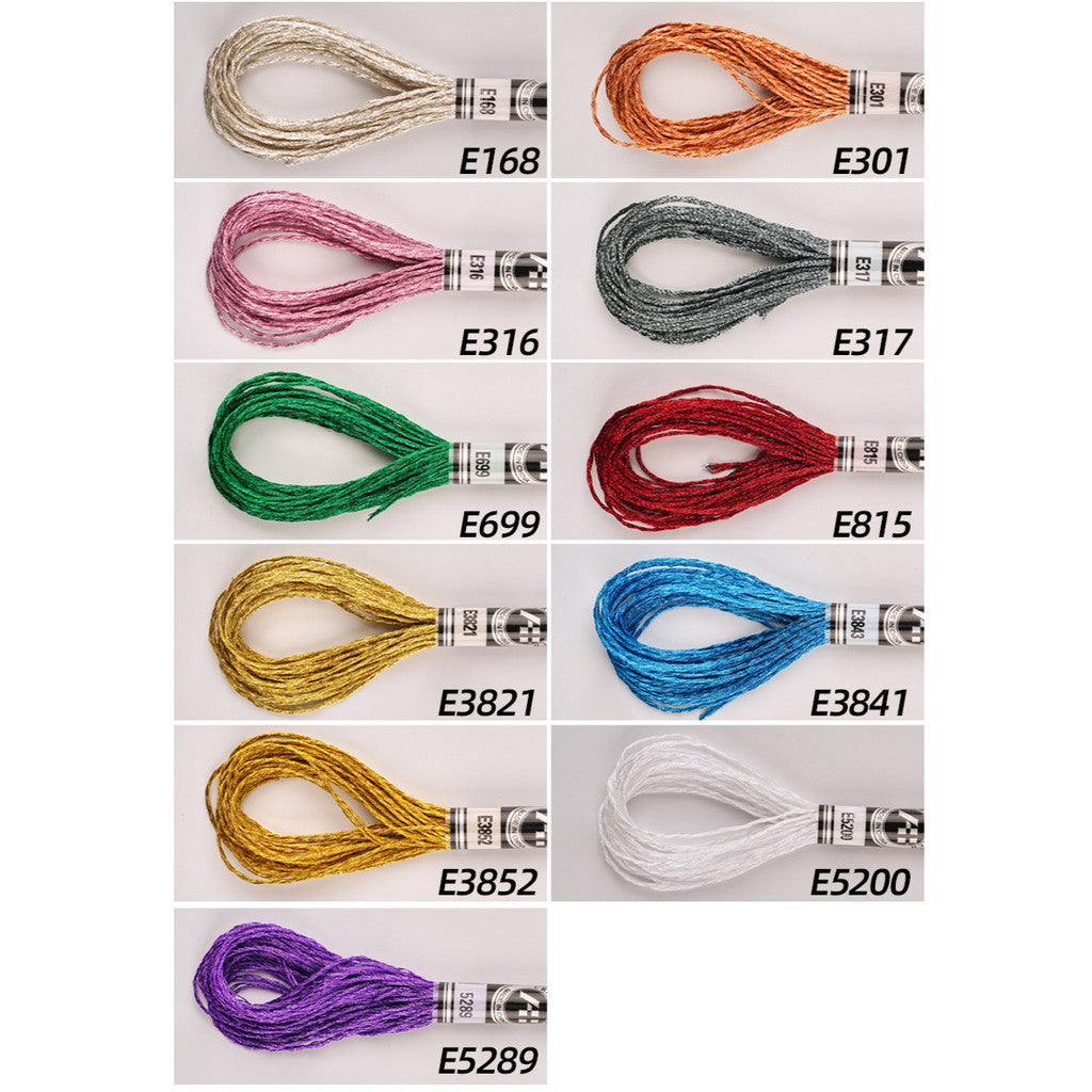 Metallic Floss DIY Light Effect Embroidery Wire Thread Gold Silver Color Handmade Cross Stitch Benang Sulam Metalic