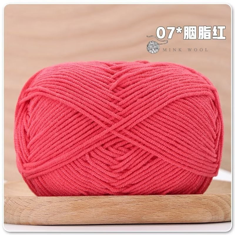 4ply Milk Cotton Hand Knitting/Crochet Cotton Yarn for Scarf/Sweater/Hat Benang Kait Milk Cotton Combed Milk Cotton 精梳棉