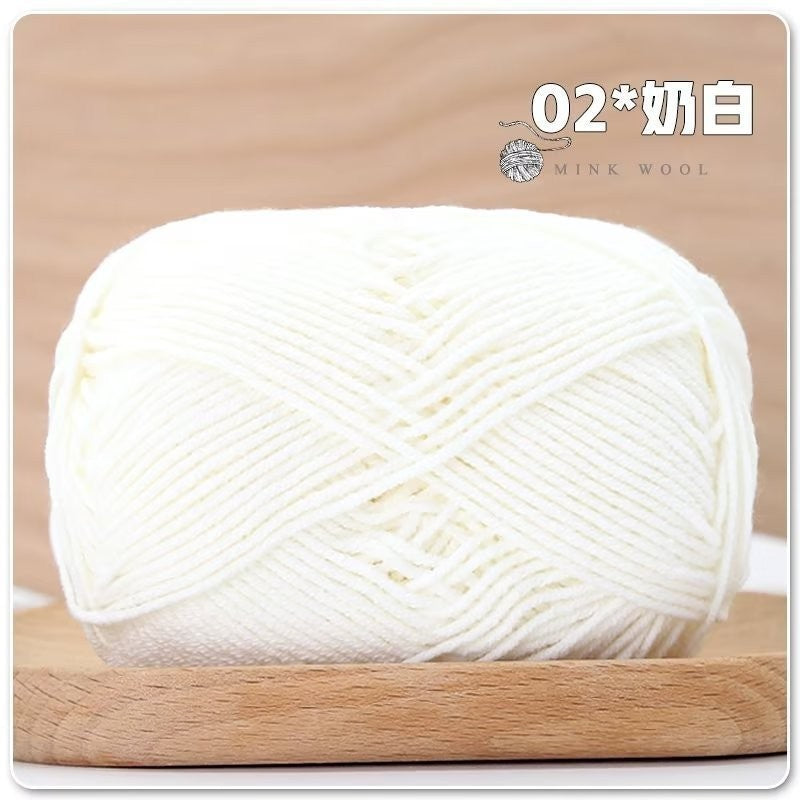 4ply Milk Cotton Hand Knitting/Crochet Cotton Yarn for Scarf/Sweater/Hat Benang Kait Milk Cotton Combed Milk Cotton 精梳棉