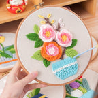 DIY Yarn Embroidery Kit 3D Handmade Fabric Craft/ Needlework for Beginner/ Set Sulaman Tangan Benang Kait Flower Series