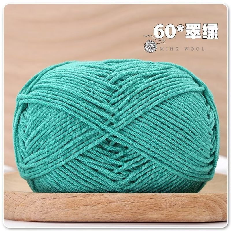 4ply Milk Cotton Hand Knitting/Crochet Cotton Yarn for Scarf/Sweater/Hat Benang Kait Milk Cotton Combed Milk Cotton 精梳棉