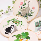 Embroidery Kit/ Needlework for Beginner/ Set Sulaman Tangan /DIY cross stitch set / Embroidery Material Kit Cats