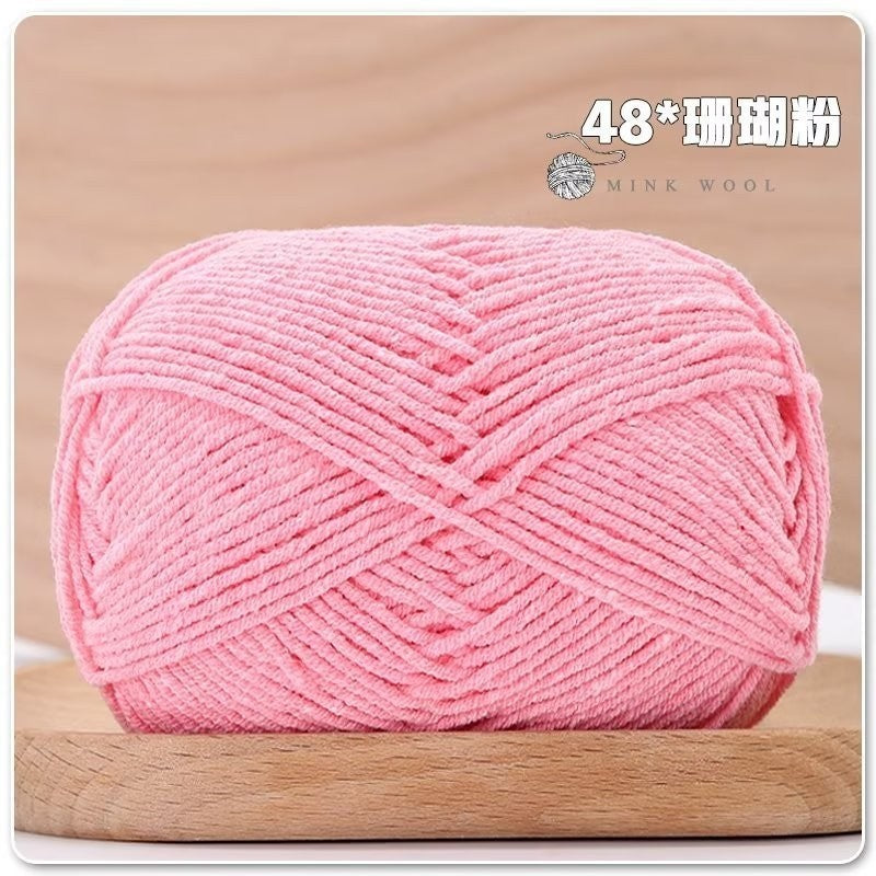 4ply Milk Cotton Hand Knitting/Crochet Cotton Yarn for Scarf/Sweater/Hat Benang Kait Milk Cotton Combed Milk Cotton 精梳棉
