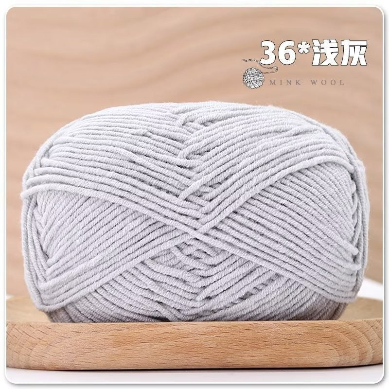 4ply Milk Cotton Hand Knitting/Crochet Cotton Yarn for Scarf/Sweater/Hat Benang Kait Milk Cotton Combed Milk Cotton 精梳棉