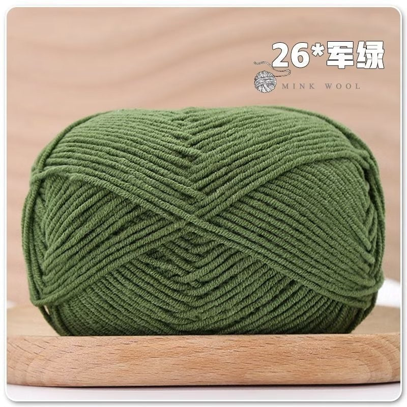 4ply Milk Cotton Hand Knitting/Crochet Cotton Yarn for Scarf/Sweater/Hat Benang Kait Milk Cotton Combed Milk Cotton 精梳棉
