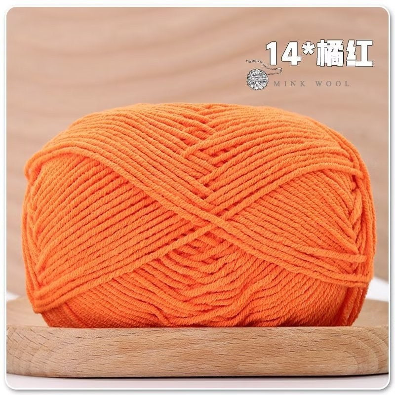 4ply Milk Cotton Hand Knitting/Crochet Cotton Yarn for Scarf/Sweater/Hat Benang Kait Milk Cotton Combed Milk Cotton 精梳棉