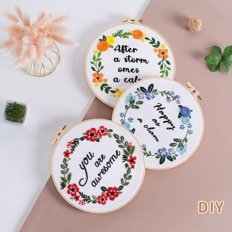 Embroidery Kit/ Needlework for Beginner/ Set Sulaman Tangan /DIY cross stitch set / Embroidery Material Kit Flower