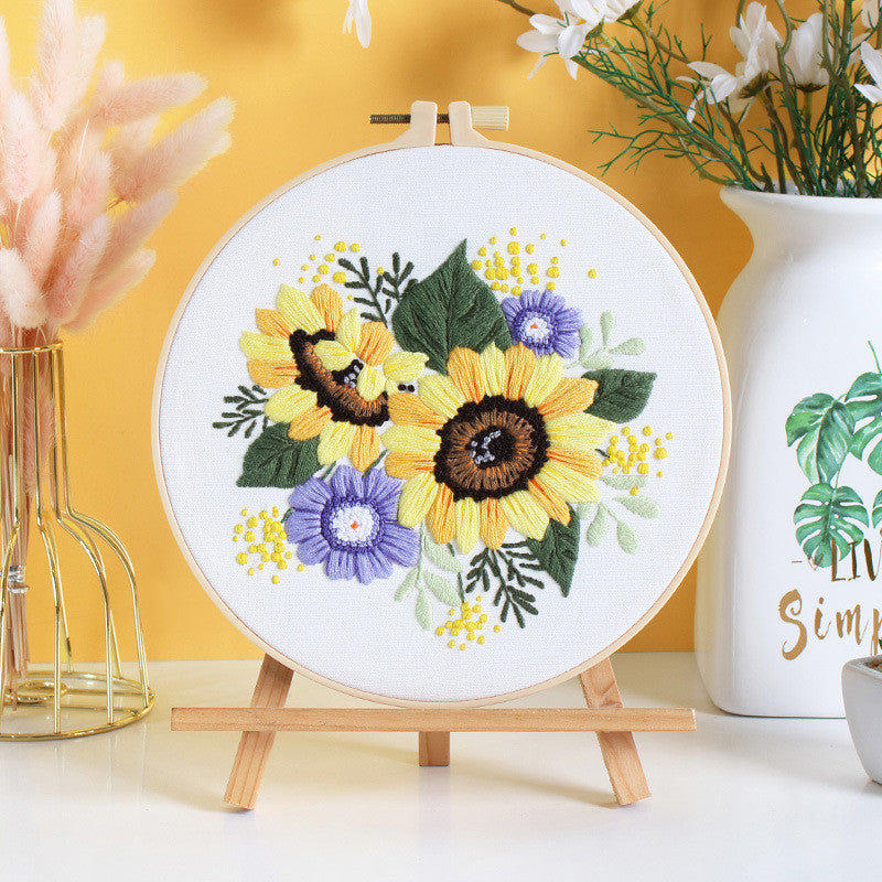 Embroidery Kit/ Needlework for Beginner/ Set Sulaman Tangan /DIY cross stitch set / Embroidery Material Kit Flower