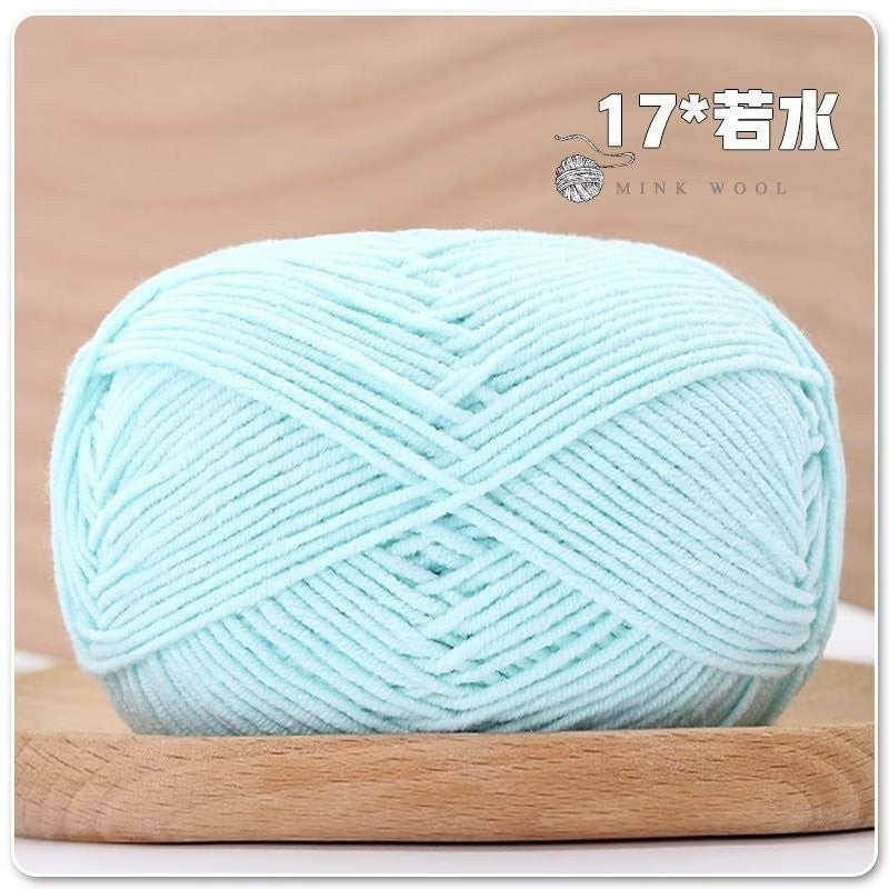 4ply Milk Cotton Hand Knitting/Crochet Cotton Yarn for Scarf/Sweater/Hat Benang Kait Milk Cotton Combed Milk Cotton 精梳棉