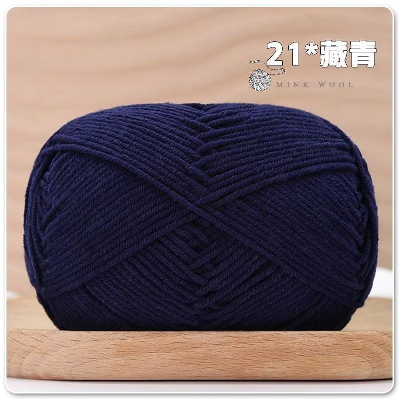 4ply Milk Cotton Hand Knitting/Crochet Cotton Yarn for Scarf/Sweater/Hat Benang Kait Milk Cotton Combed Milk Cotton 精梳棉
