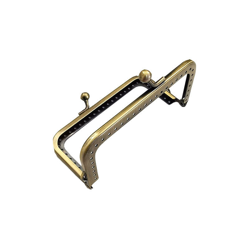 Glossy Square Shape Kiss Lock Bronze Colour Wallet Purse Frame DIY Crochet Purse Accessories Sewing Clasp Purse 口金钱包包包配件