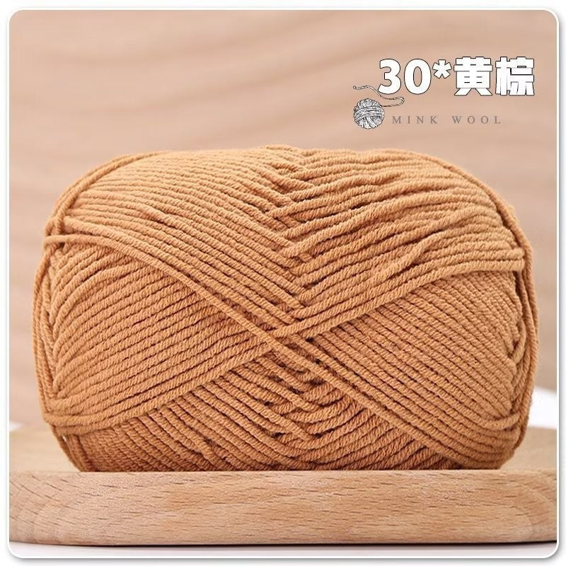 4ply Milk Cotton Hand Knitting/Crochet Cotton Yarn for Scarf/Sweater/Hat Benang Kait Milk Cotton Combed Milk Cotton 精梳棉