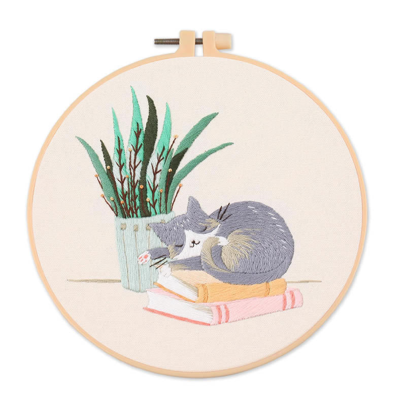 Embroidery Kit/ Needlework for Beginner/ Set Sulaman Tangan /DIY cross stitch set / Embroidery Material Kit Cats