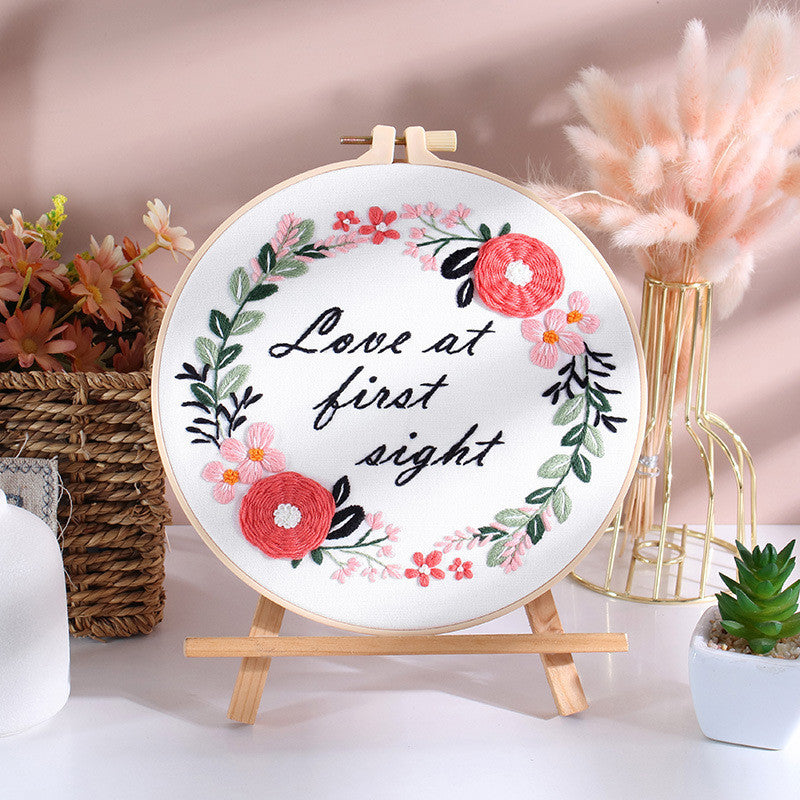Embroidery Kit/ Needlework for Beginner/ Set Sulaman Tangan /DIY cross stitch set / Embroidery Material Kit Flower