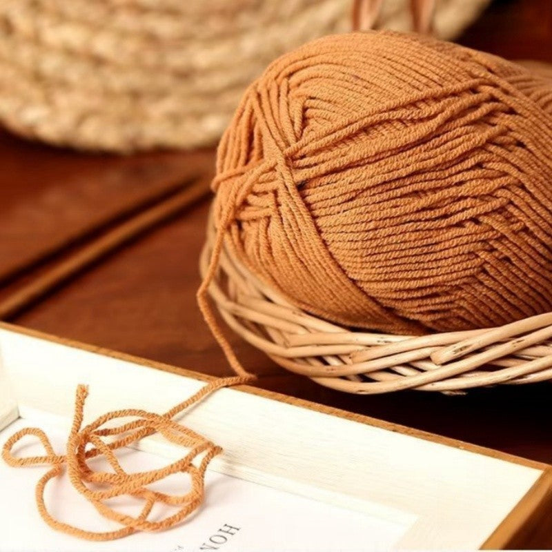 4ply Milk Cotton Hand Knitting/Crochet Cotton Yarn for Scarf/Sweater/Hat Benang Kait Milk Cotton Combed Milk Cotton 精梳棉