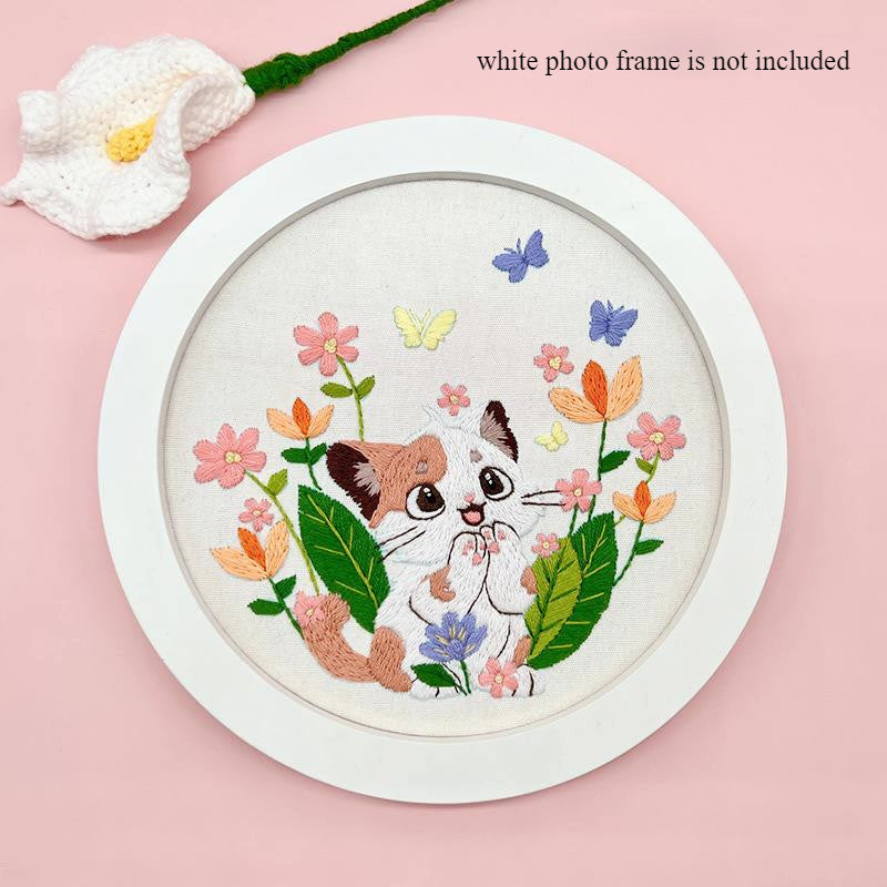 Embroidery Kit/ Needlework for Beginner/ Set Sulaman Tangan /DIY cross stitch set / Embroidery Material Kit Cats