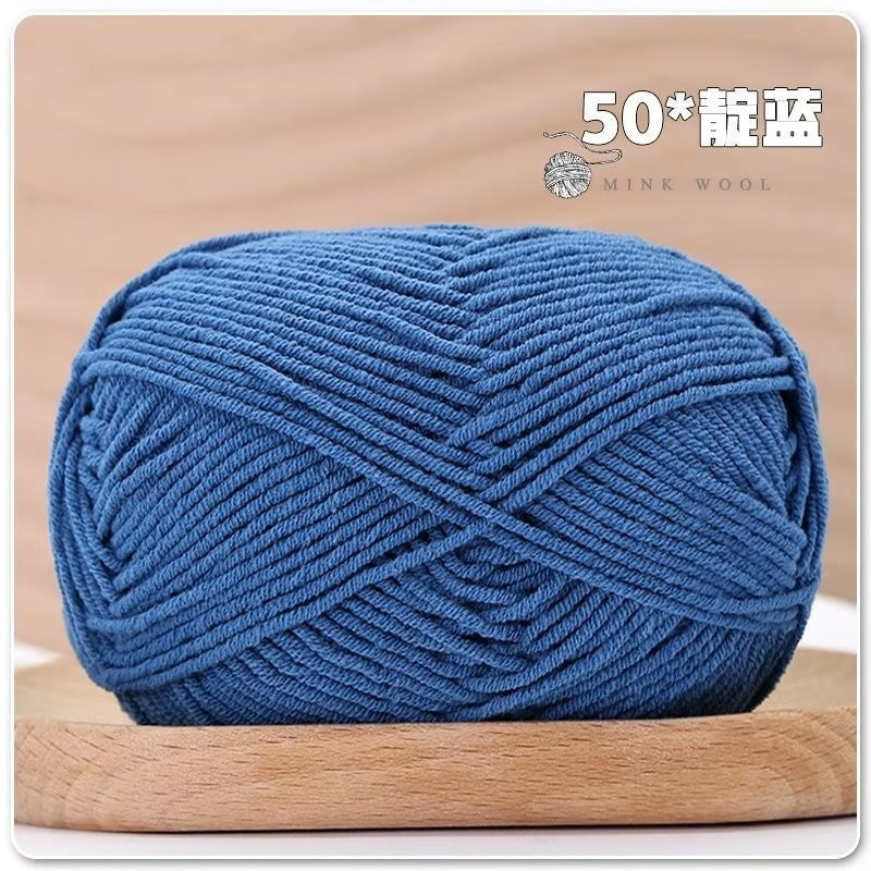 4ply Milk Cotton Hand Knitting/Crochet Cotton Yarn for Scarf/Sweater/Hat Benang Kait Milk Cotton Combed Milk Cotton 精梳棉