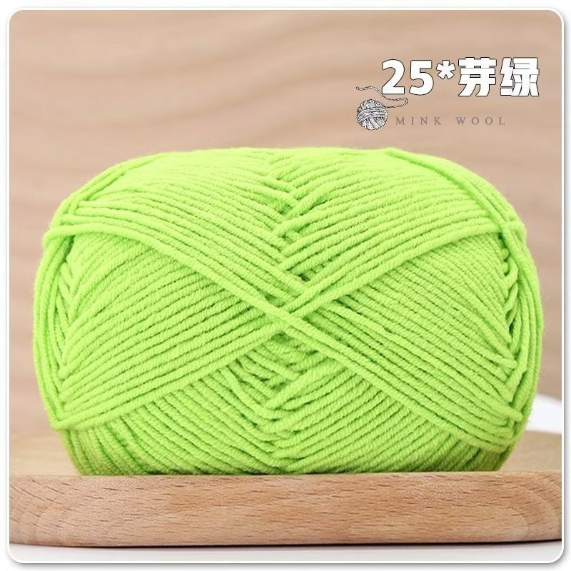 4ply Milk Cotton Hand Knitting/Crochet Cotton Yarn for Scarf/Sweater/Hat Benang Kait Milk Cotton Combed Milk Cotton 精梳棉
