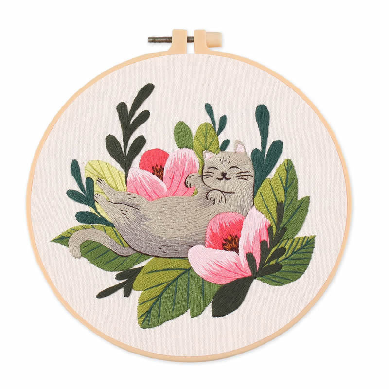 Embroidery Kit/ Needlework for Beginner/ Set Sulaman Tangan /DIY cross stitch set / Embroidery Material Kit Cats