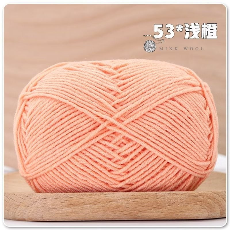 4ply Milk Cotton Hand Knitting/Crochet Cotton Yarn for Scarf/Sweater/Hat Benang Kait Milk Cotton Combed Milk Cotton 精梳棉