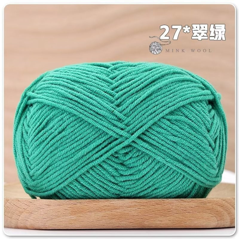 4ply Milk Cotton Hand Knitting/Crochet Cotton Yarn for Scarf/Sweater/Hat Benang Kait Milk Cotton Combed Milk Cotton 精梳棉