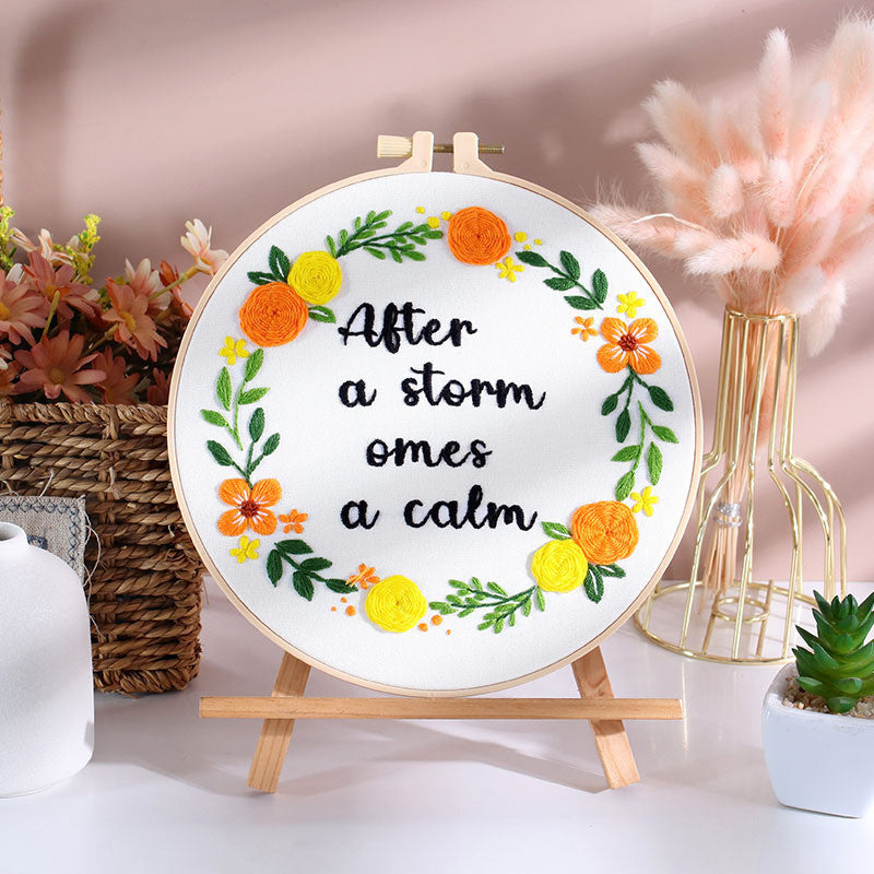Embroidery Kit/ Needlework for Beginner/ Set Sulaman Tangan /DIY cross stitch set / Embroidery Material Kit Flower