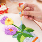 DIY Yarn Embroidery Kit 3D Handmade Fabric Craft/ Needlework for Beginner/ Set Sulaman Tangan Benang Kait Flower Series