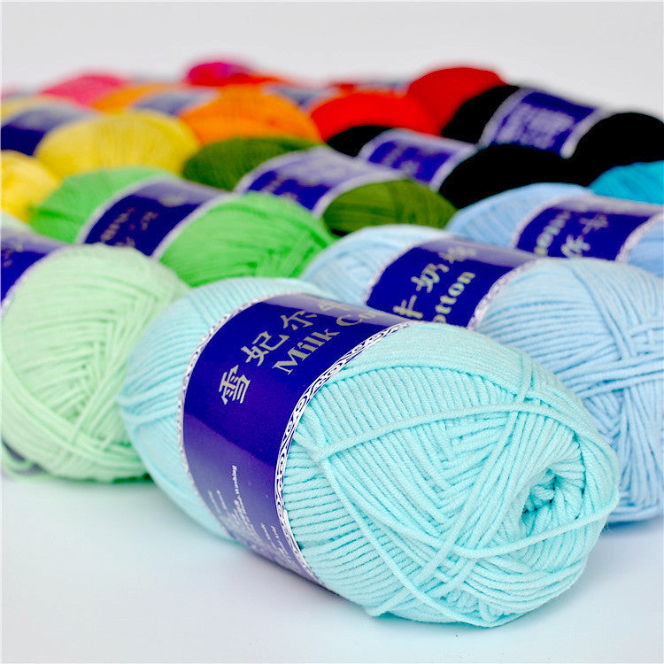 5Ply Milk Cotton Yarn (100g) – Premium Crochet & Knitting Yarn – Benang Kait – 雪妃尔