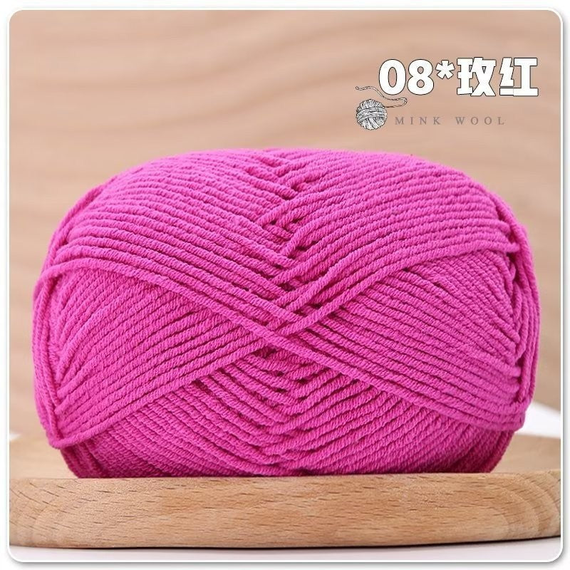 4ply Milk Cotton Hand Knitting/Crochet Cotton Yarn for Scarf/Sweater/Hat Benang Kait Milk Cotton Combed Milk Cotton 精梳棉