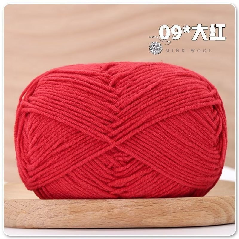 4ply Milk Cotton Hand Knitting/Crochet Cotton Yarn for Scarf/Sweater/Hat Benang Kait Milk Cotton Combed Milk Cotton 精梳棉