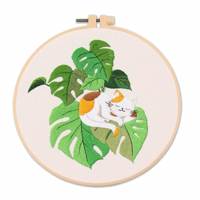 Embroidery Kit/ Needlework for Beginner/ Set Sulaman Tangan /DIY cross stitch set / Embroidery Material Kit Cats