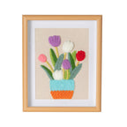 DIY Yarn Embroidery Kit 3D Handmade Fabric Craft/ Needlework for Beginner/ Set Sulaman Tangan Benang Kait Flower Series